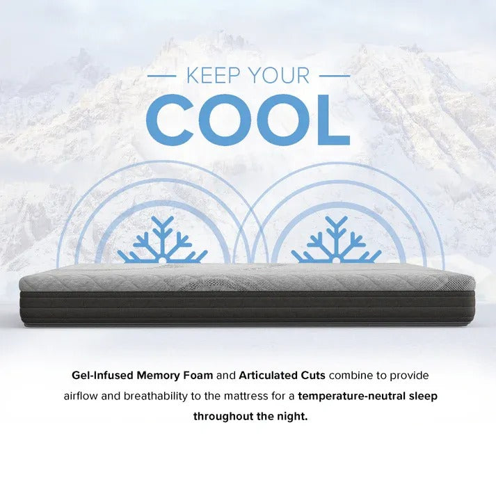 Doms 8 Inch Gel Infused Memory Foam Mattress Medium Firm Cooling Gel Foam and Articulated Cut Design
