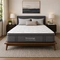 Doms Dreamstage 11 Inch Euro Top Hybrid Mattress Front View In Bedroom