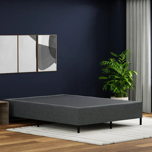 Doms Heavy Duty Metal Platform Bed Frame Corner View In Bedroom